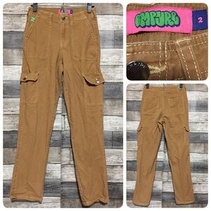 Empyre Cargo Pants Women’s 2 Brown Orange (Inseam 28.5) Canvas Straight